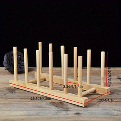 Bamboo Cup Holder Drain Rack Kitchen Storage Organizer