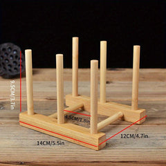 Bamboo Cup Holder Drain Rack Kitchen Storage Organizer