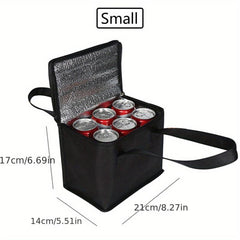 Portable Lunch Cooler Bag with Folding Insulation - Outdoor Food Thermal Bag