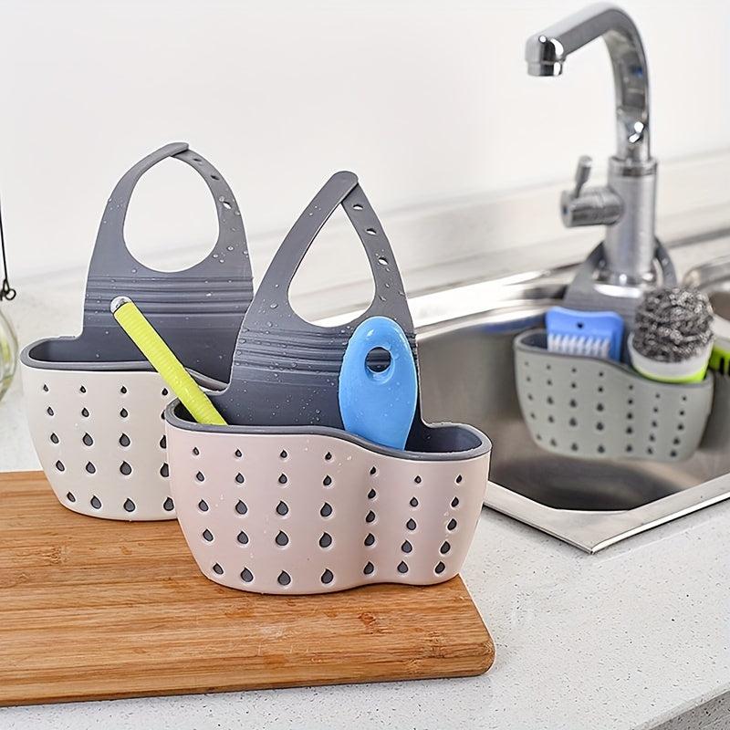 Kitchen Sink Rack Soap Brush Sponge Drainage Silicone Storage Basket