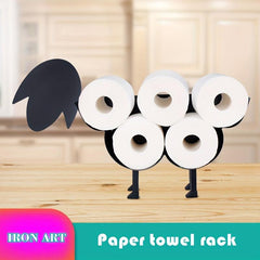 Wrought Iron Paper Towel Rack Holder for Dining Table Storage