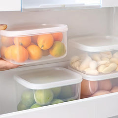 Stackable Refrigerator Organizer Bins with Lids Clear Plastic Food Storage
