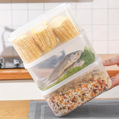 Stackable Refrigerator Organizer Bins with Lids Clear Plastic Food Storage