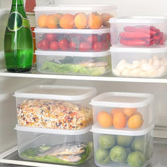 Stackable Refrigerator Organizer Bins with Lids Clear Plastic Food Storage