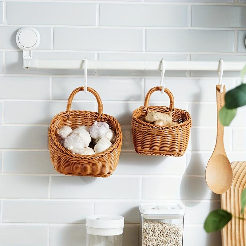 Portable Woven Basket for Kitchen Wall and Home Decor