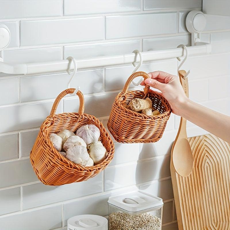 Portable Woven Basket for Kitchen Wall and Home Decor