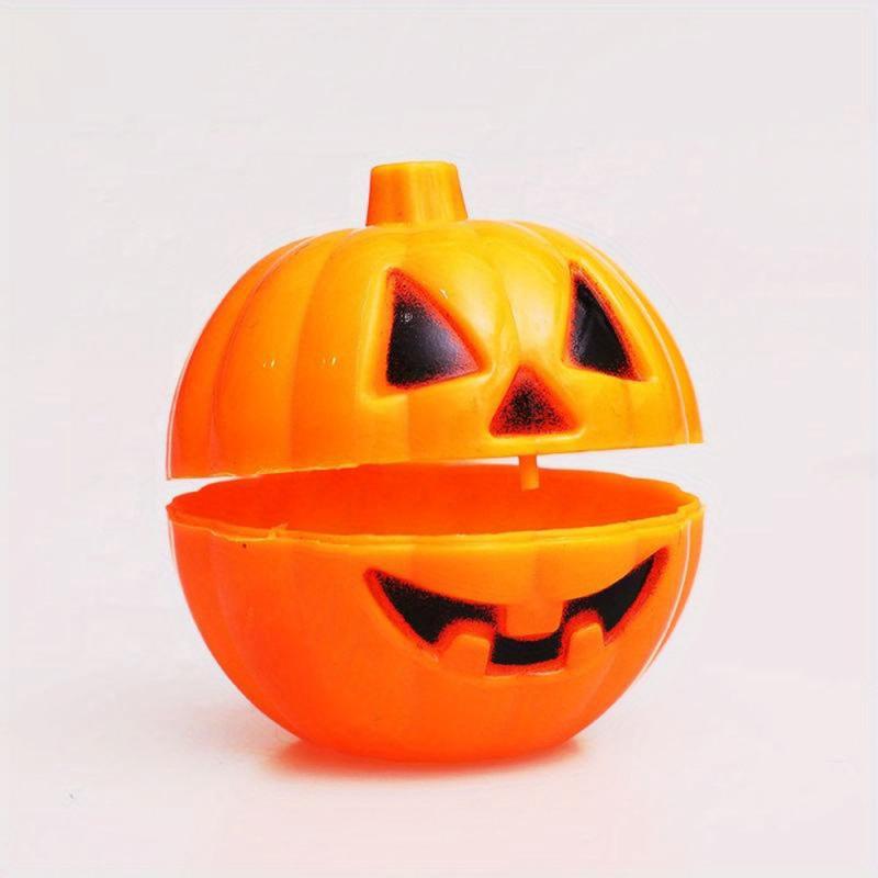 1pc Halloween Candy Box Pumpkin Shaped Plastic Funny Box Candyjar With Lid