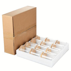12pcs Glass Jar with Bamboo Cover Seasoning Container