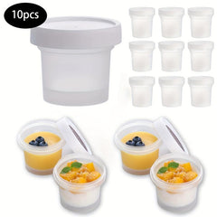 10pcs Ice Cream Cups Cake Cups With Lids Mini Containers Pudding Containers