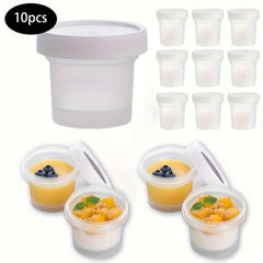 10pcs Ice Cream Cups Cake Cups With Lids Mini Containers Pudding Containers