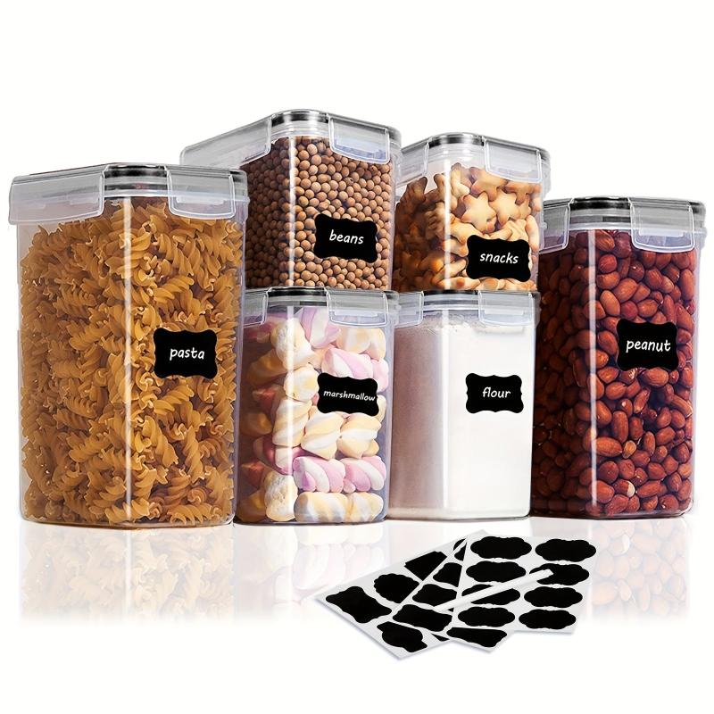 6pc BPA-Free Airtight Food Storage Containers w/ Lids & Labels