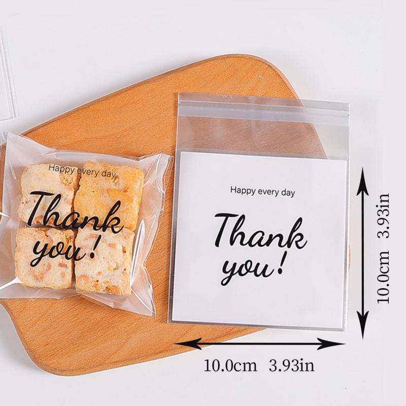 100 Thank You Biscuit Pastry Goodie Candy Bags