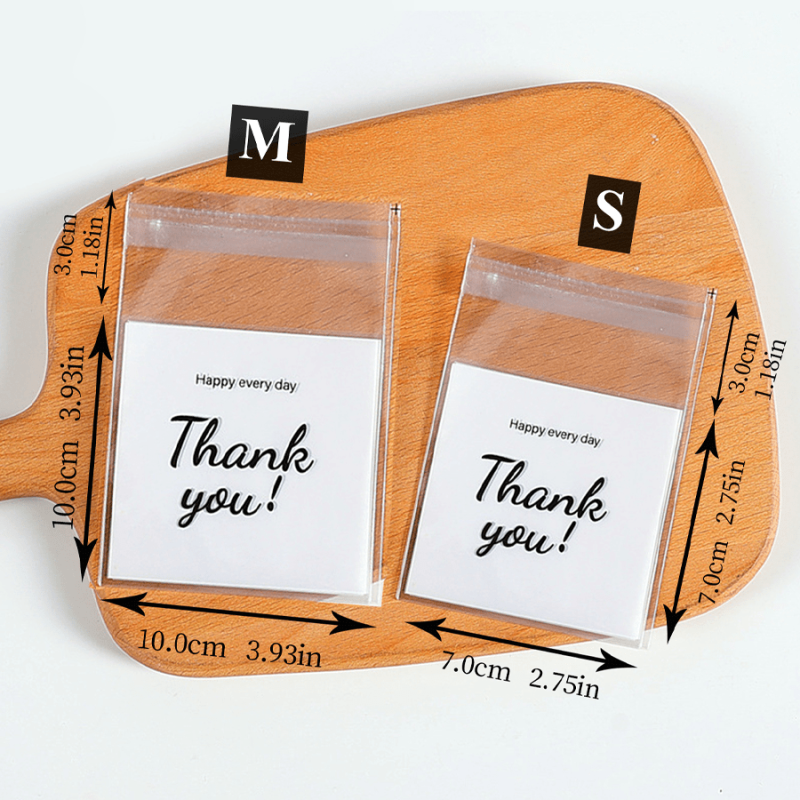 100 Thank You Biscuit Pastry Goodie Candy Bags