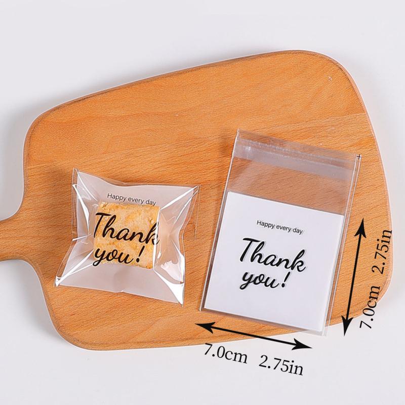 100 Thank You Biscuit Pastry Goodie Candy Bags