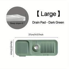 Non-slip Countertop Mat for Faucet Draining, Kitchen Silicone Mat