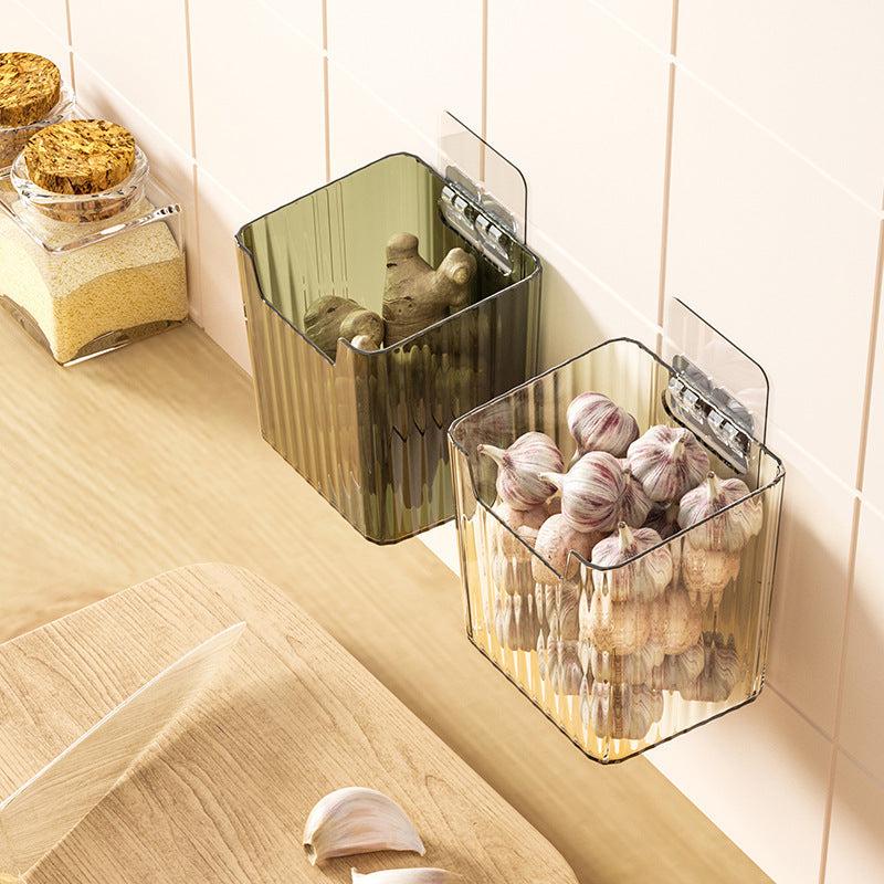 Wall Mounted Onion Ginger & Garlic Storage Rack