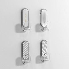 4pcs Punch Hooks Load-bearing Striped Hooks with Strong Adhesive