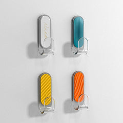 4pcs Punch Hooks Load-bearing Striped Hooks with Strong Adhesive