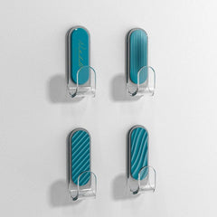 4pcs Punch Hooks Load-bearing Striped Hooks with Strong Adhesive