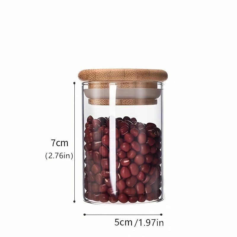 Glass Storage Jar Airtight Bamboo Lid