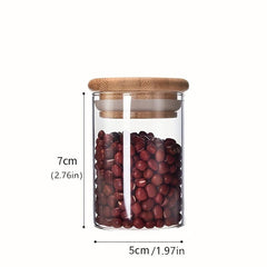 Glass Storage Jar Airtight Bamboo Lid