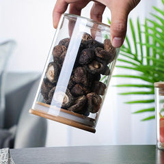 Glass Storage Jar Airtight Bamboo Lid