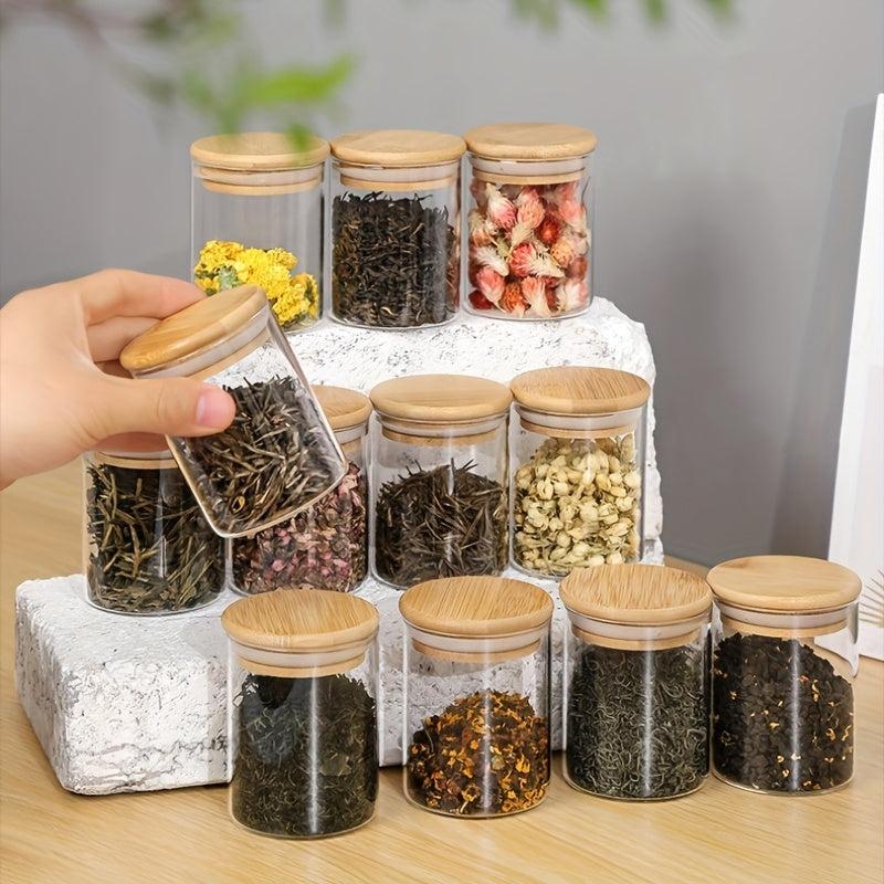 Glass Storage Jar Airtight Bamboo Lid