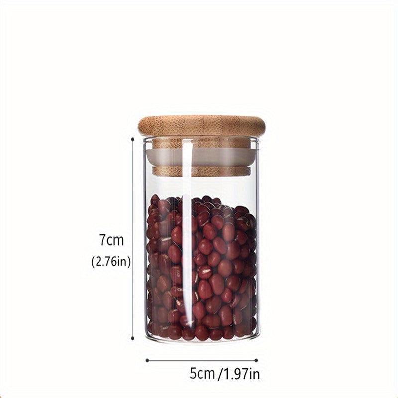 Glass Storage Jar Airtight Bamboo Lid
