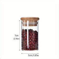 Glass Storage Jar Airtight Bamboo Lid