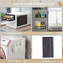 2pcs Magnetic Spice Rack for Refrigerator Organizing Oils Salt Pepper