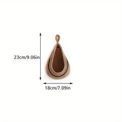 Bohemian Style Woven Basket Teardrop Shape for Kitchen Storage