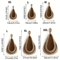 Bohemian Style Woven Basket Teardrop Shape for Kitchen Storage