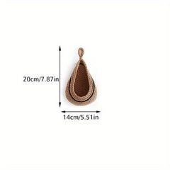 Bohemian Style Woven Basket Teardrop Shape for Kitchen Storage