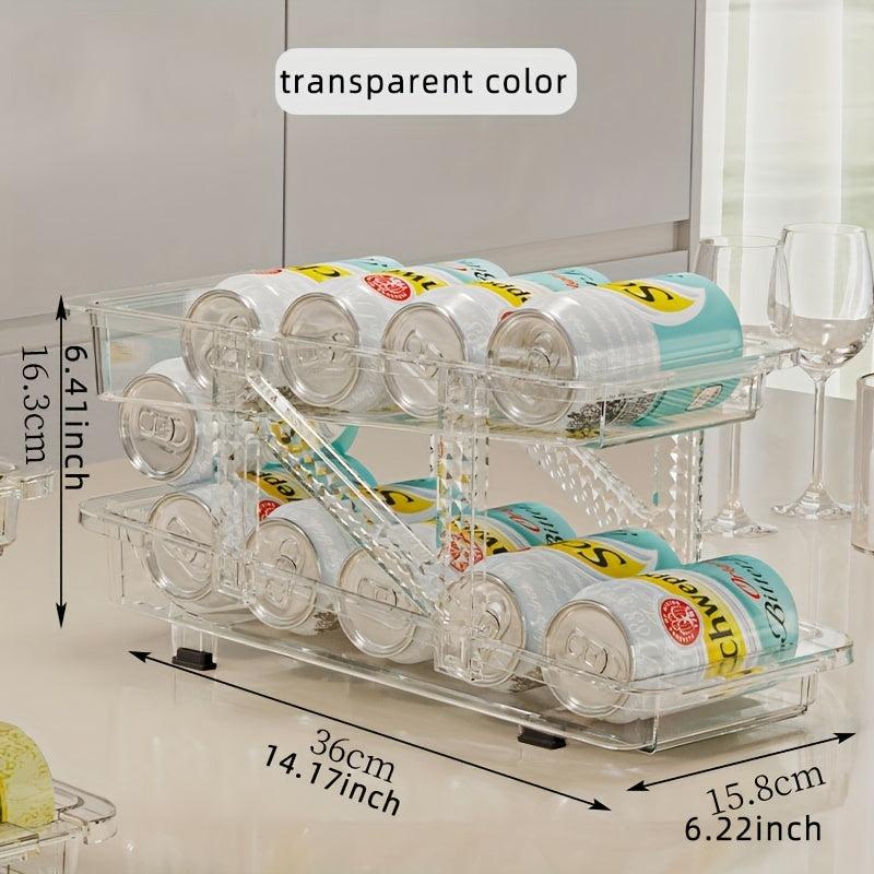 Telescopic Beverage Storage Box Automatic Filling Double layer Can Storage Rack