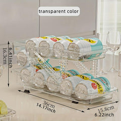 Telescopic Beverage Storage Box Automatic Filling Double layer Can Storage Rack