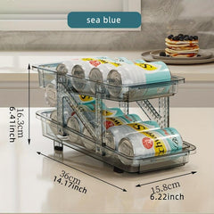 Telescopic Beverage Storage Box Automatic Filling Double layer Can Storage Rack
