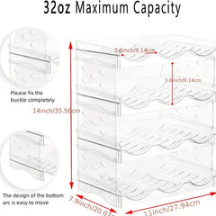 4pcs Cup Organizer for Cabinet & Fridge Clear Plastic Storage Holder
