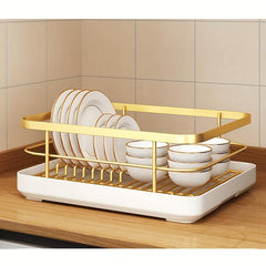 Kitchen Foldable Dish Drain Rack Cast Iron Basket Draining Basket Holder