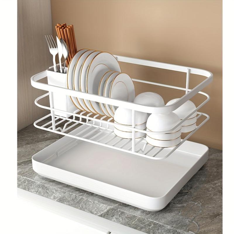 Kitchen Foldable Dish Drain Rack Cast Iron Basket Draining Basket Holder