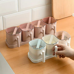Kitchen Seasoning Box Set Salt Shaker Spice Jar Storage Shelf