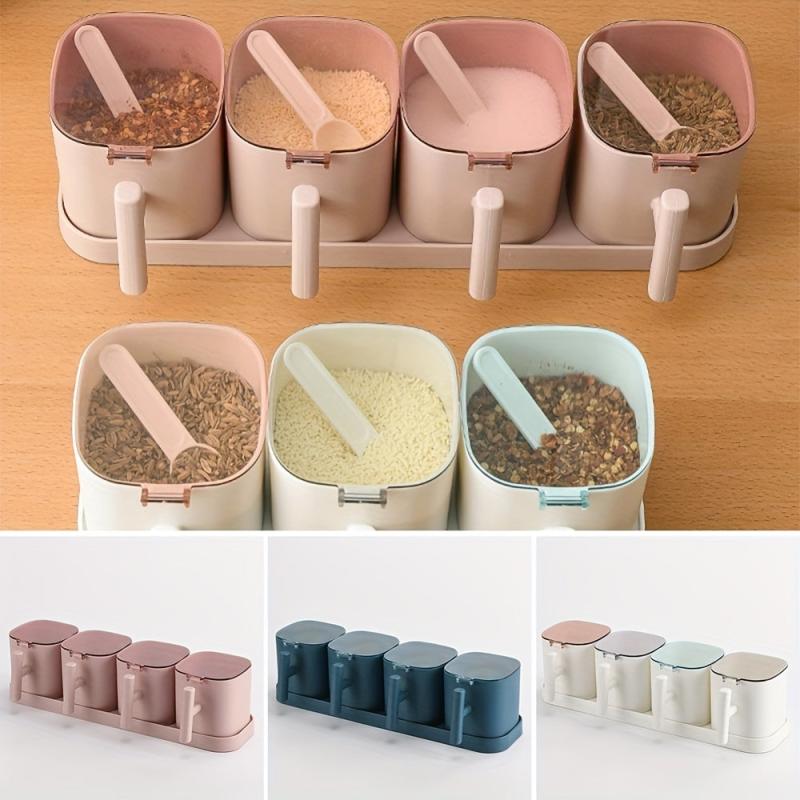 Kitchen Seasoning Box Set Salt Shaker Spice Jar Storage Shelf