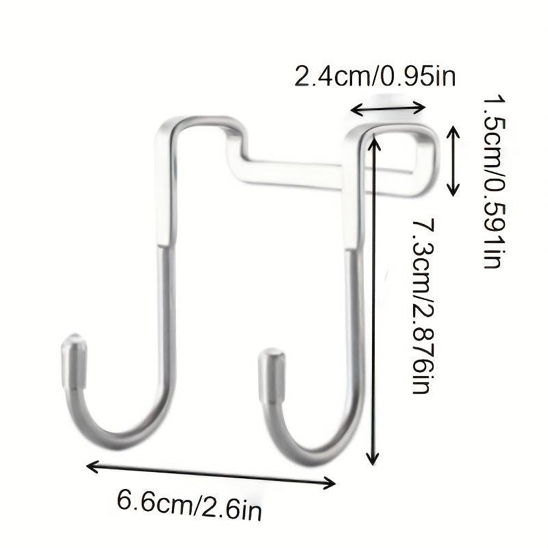 2pcs Stainless Steel Door Hooks for Kitchen and Office