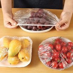 100pcs Disposable Food Cover Elastic Food Dust Covers Reusable