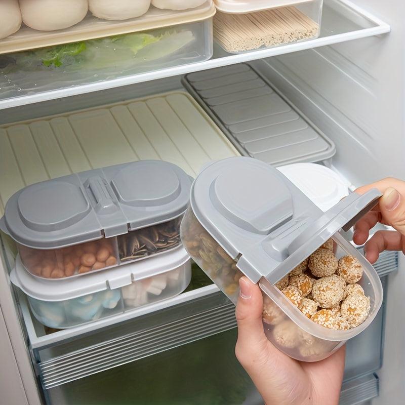 2 Grid Food Storage Containers Clear Airtight Jars