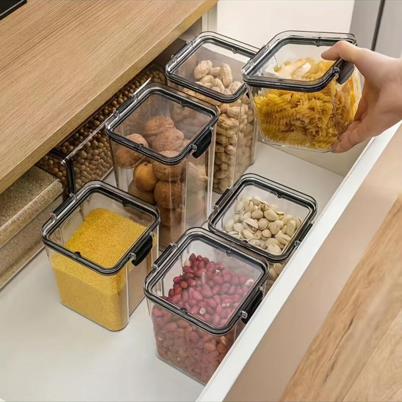 1Pc Food Storage Containers With Lids Candy Jars Transparent Fresh keeping Box
