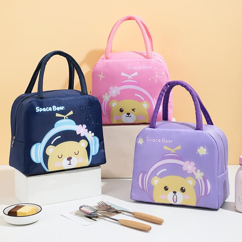 1pc Cartoon Insulated Lunch Bag Thickened Aluminum Foil Tote