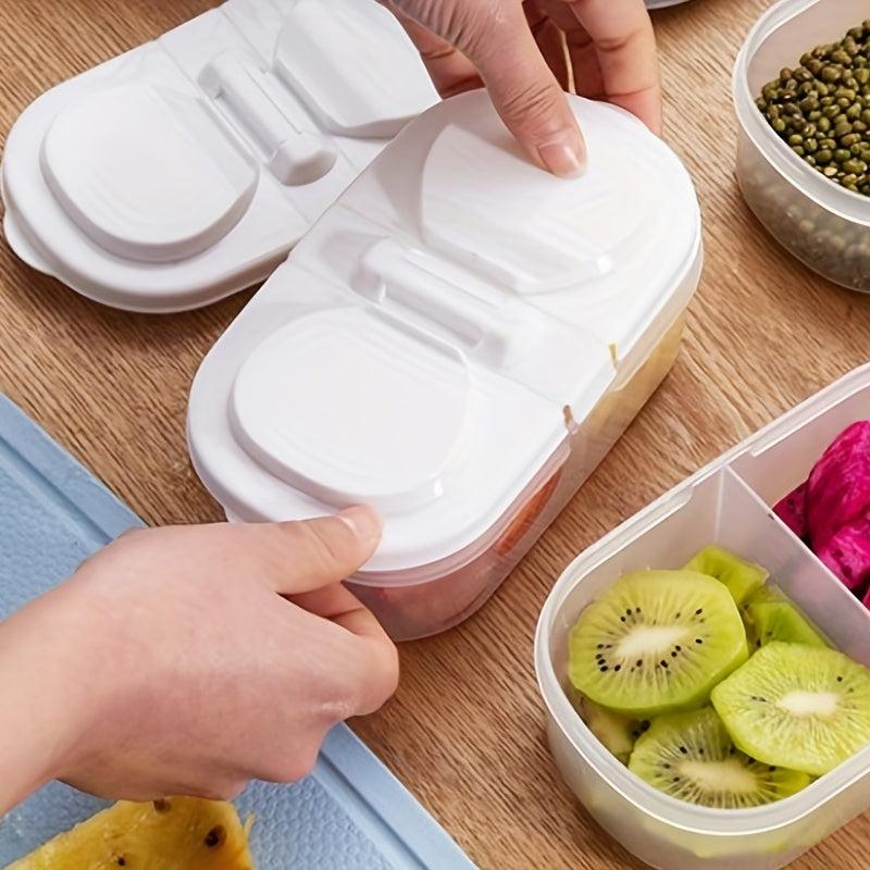 Double Grid Covered Food Jar Sealed Tank Kitchen Storage Box