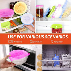 Silicone Stretch Lids Food Bowl Covers Reusable Fresh keeping Co