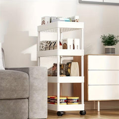 1pc Kitchen Rack with Wheel Household Floor Storage Rack Kitchen Cart