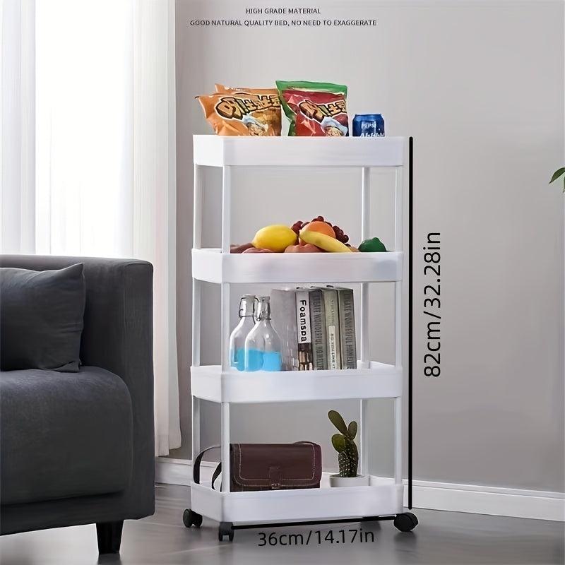 1pc Kitchen Rack with Wheel Household Floor Storage Rack Kitchen Cart